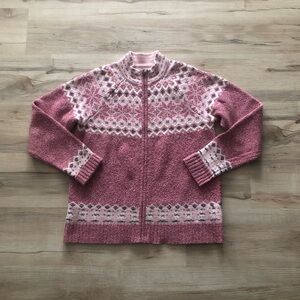 Northern Reflections Pink and White Patterned Cardigan